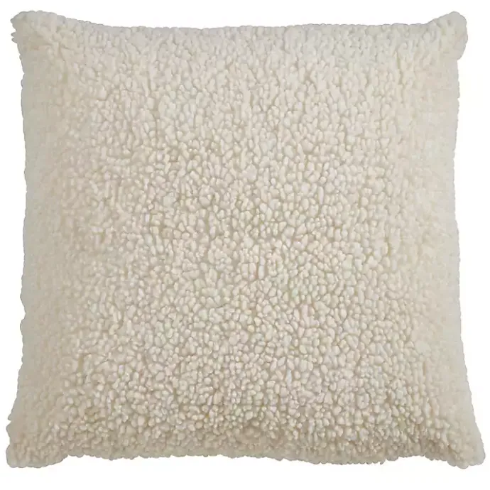 Best Kirklands Home Beige Sherpa Pillow Ivory