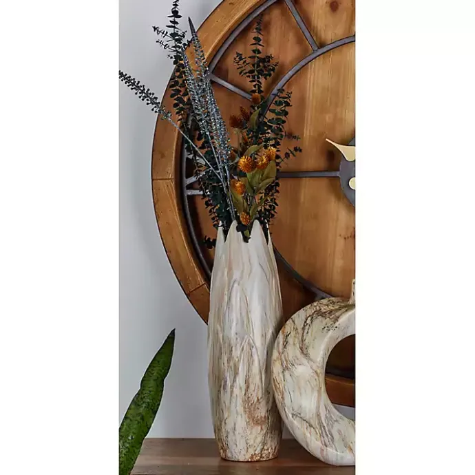 Best Kirklands Home Beige Stoneware Jagged Vase, 20 in. Brown