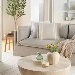 Best Kirklands Home Beige Striped Linen Throw Pillow