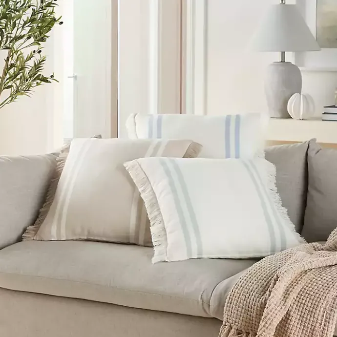 Best Kirklands Home Beige Striped Linen Throw Pillow