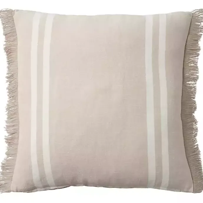 Best Kirklands Home Beige Striped Linen Throw Pillow