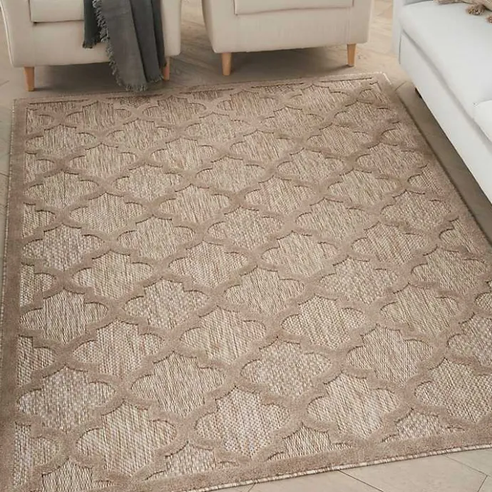 Best Kirklands Home Beige Trellis Indoor/Outdoor Area Rug, 5x7 Tan