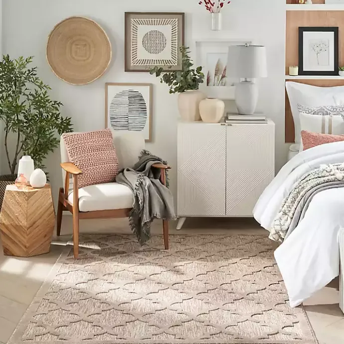 Best Kirklands Home Beige Trellis Indoor/Outdoor Area Rug, 5x7 Tan