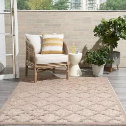 Best Kirklands Home Beige Trellis Indoor/Outdoor Area Rug, 5x7 Tan