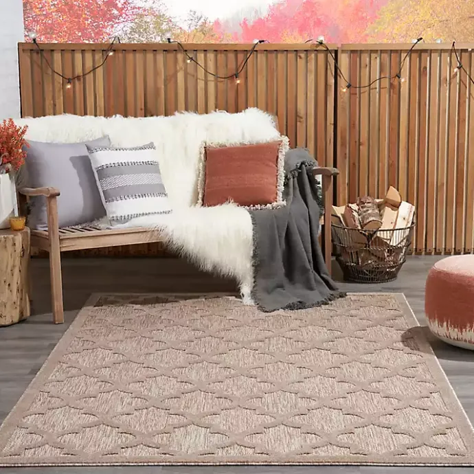 Best Kirklands Home Beige Trellis Indoor/Outdoor Area Rug, 5x7 Tan