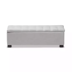 Sale Kirklands Home Beige Tufted Contemporary Storage Bench