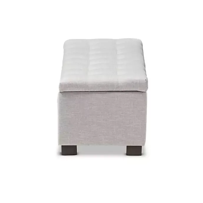 Sale Kirklands Home Beige Tufted Contemporary Storage Bench