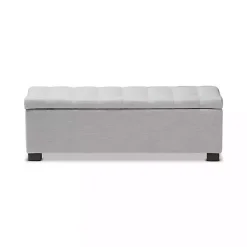 Sale Kirklands Home Beige Tufted Contemporary Storage Bench