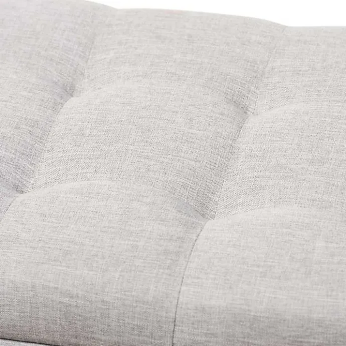 Sale Kirklands Home Beige Tufted Contemporary Storage Bench