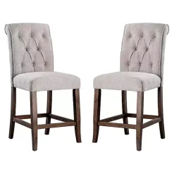 Discount Kirklands Home Beige Tufted Landon Counter Stools, Set of 2 Tan