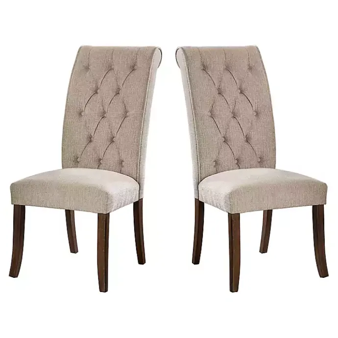Clearance Kirklands Home Beige Tufted Landon Dining Chairs, Set of 2 Tan