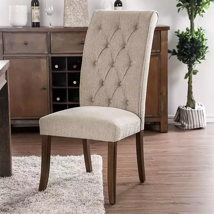 Clearance Kirklands Home Beige Tufted Landon Dining Chairs, Set of 2 Tan