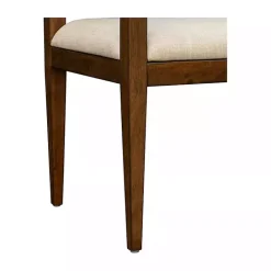 Discount Kirklands Home Beige Upholstered Wood Dining Chairs, Set of 2 Tan