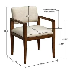 Discount Kirklands Home Beige Upholstered Wood Dining Chairs, Set of 2 Tan