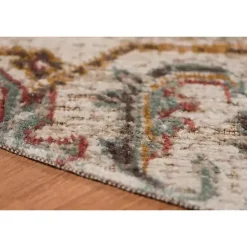 Best Kirklands Home Beige Vintage Medallion Round Area Rug, 6 ft. Brown