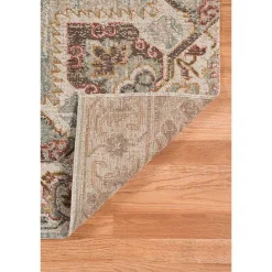 Best Kirklands Home Beige Vintage Medallion Round Area Rug, 6 ft. Brown