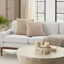 Hot Kirklands Home Beige Waffle Knit Chenille Throw Pillows, Set of 2 Tan