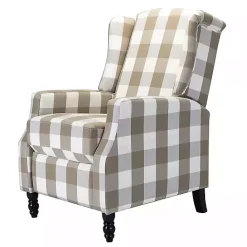 Clearance Kirklands Home Beige Windowpane Plaid Recliner