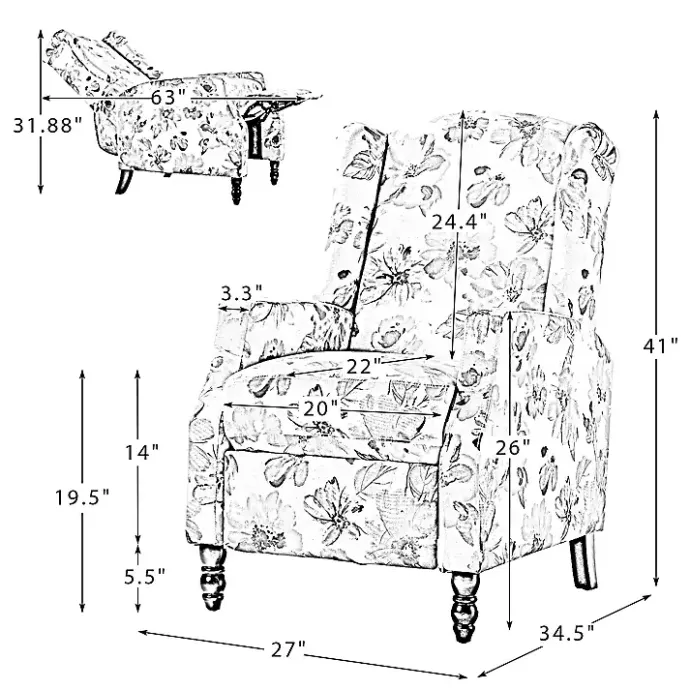 Clearance Kirklands Home Beige Windowpane Plaid Recliner