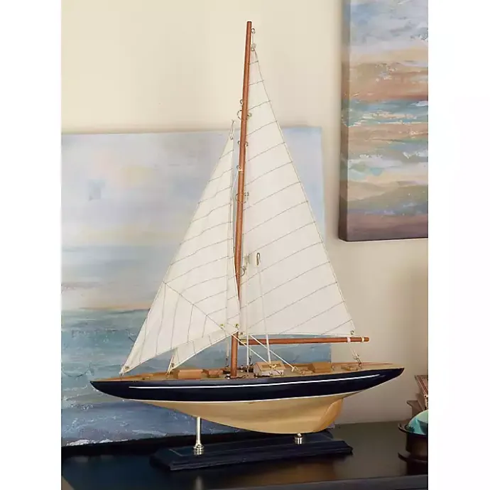 Clearance Kirklands Home Beige Wood Coastal Sailboat, 21 in.