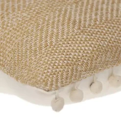 Clearance Kirklands Home Beige Woven Pom Pom Pillow Tan