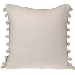 Clearance Kirklands Home Beige Woven Pom Pom Pillow Tan