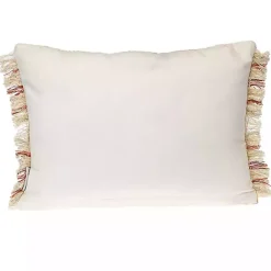 Clearance Kirklands Home Beige Woven Red Stripes Lumbar Pillow Tan