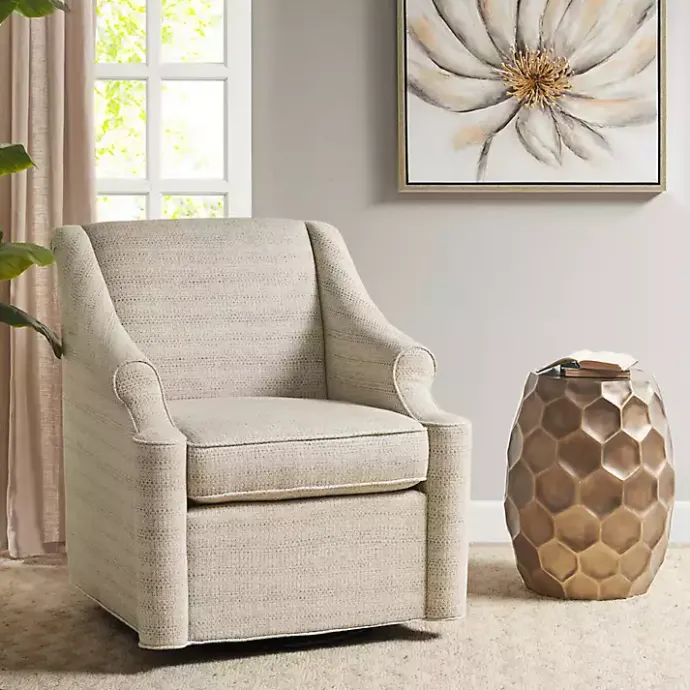 Best Kirklands Home Benton Swivel Glider Accent Chair Tan