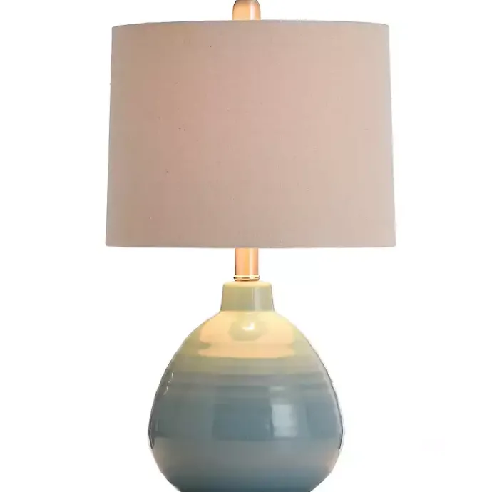 Discount Kirklands Home Bermuda Blue Ceramic Table Lamp Tan