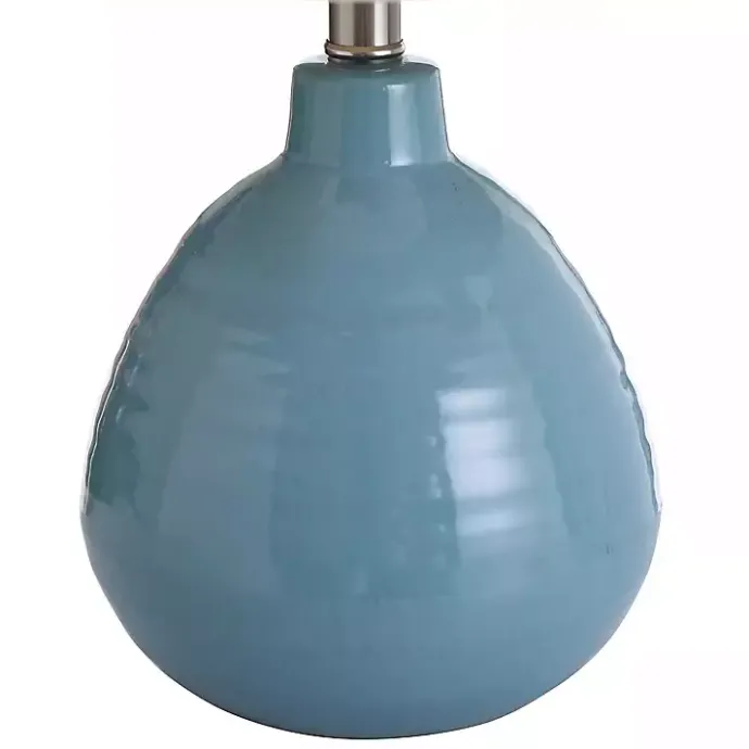 Discount Kirklands Home Bermuda Blue Ceramic Table Lamp Tan