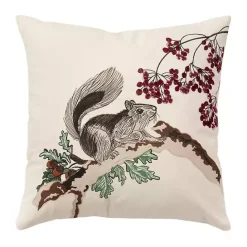 Online Kirklands Home Berry and Squirrel Christmas Throw Pillow