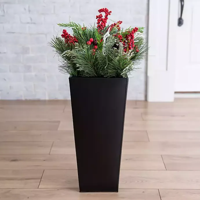 Outlet Kirklands Home Berry Pinecone Holiday Arrangement in Tall Planter