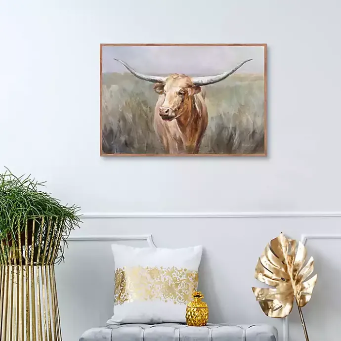 Clearance Kirklands Home Big Sky Longhorn Framed Canvas Art Print