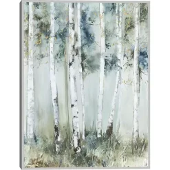 New Kirklands Home Birch Blue Forest Framed Canvas Art Print