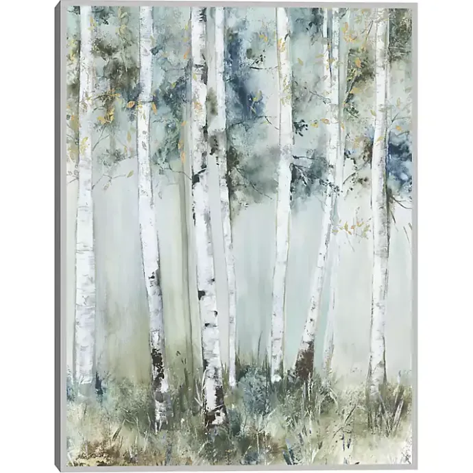 New Kirklands Home Birch Blue Forest Framed Canvas Art Print