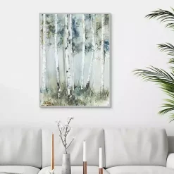 New Kirklands Home Birch Blue Forest Framed Canvas Art Print