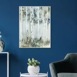 New Kirklands Home Birch Blue Forest Framed Canvas Art Print