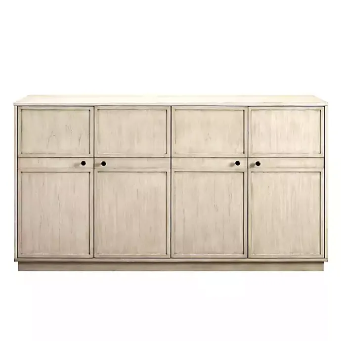 Discount Kirklands Home Birch Wood 4-Door Sideboard Ivory
