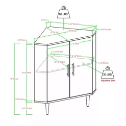 Outlet Kirklands Home Birch Wood Finish Corner Cabinet Tan