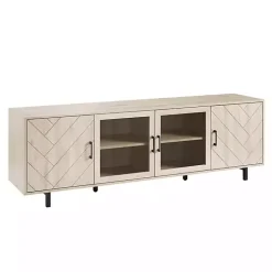 Discount Kirklands Home Birch Wood Herringbone 4-Door TV Sd Tan