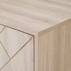 Discount Kirklands Home Birch Wood Herringbone 4-Door TV Sd Tan