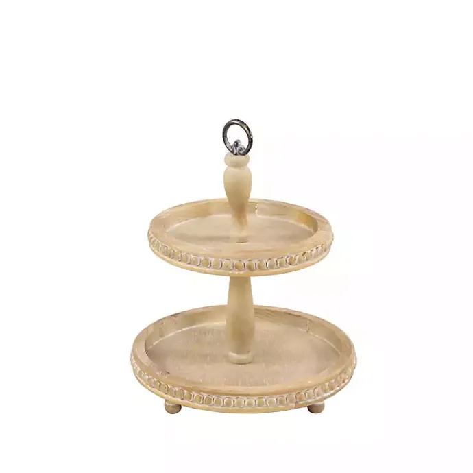 Sale Kirklands Home Birch Wood Tiered Tray Brown