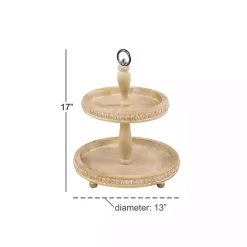 Sale Kirklands Home Birch Wood Tiered Tray Brown