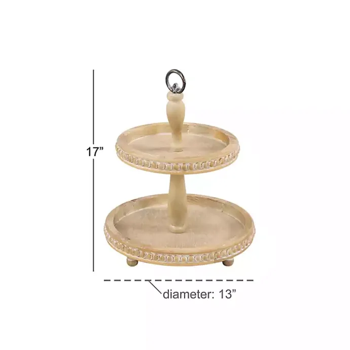 Sale Kirklands Home Birch Wood Tiered Tray Brown