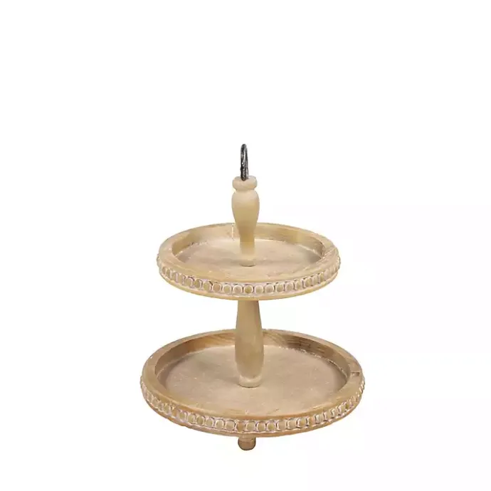 Sale Kirklands Home Birch Wood Tiered Tray Brown