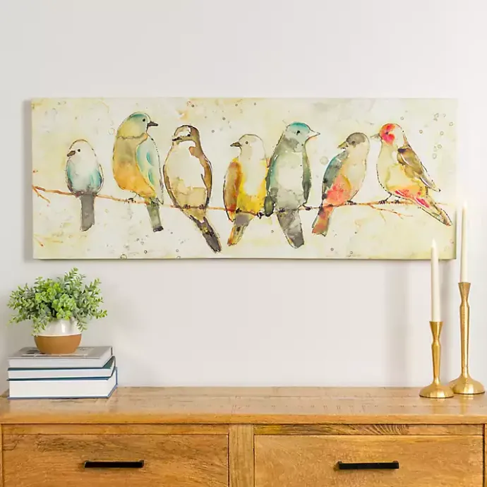 New Kirklands Home Birds on Wire Canvas Art Print