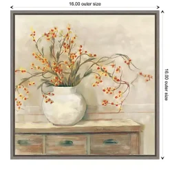 Discount Kirklands Home Bittersweet Bouquet Framed Canvas Art Print Tan