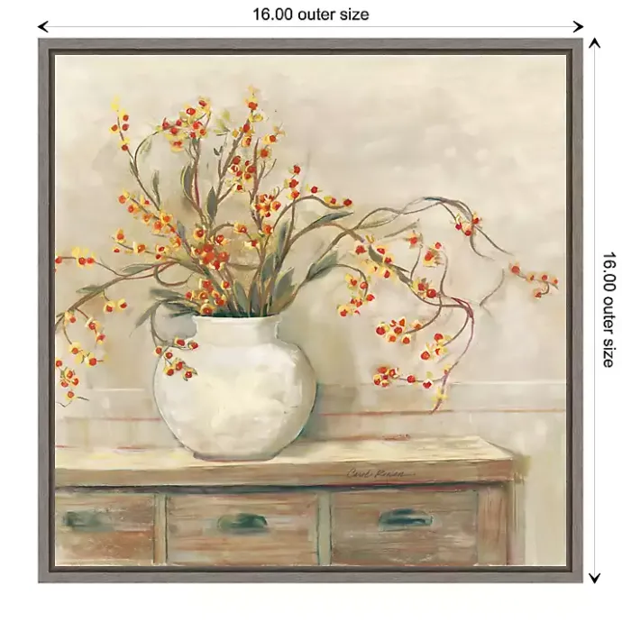 Discount Kirklands Home Bittersweet Bouquet Framed Canvas Art Print Tan