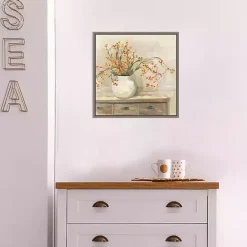 Discount Kirklands Home Bittersweet Bouquet Framed Canvas Art Print Tan