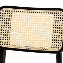 Kirklands Home Black & Cream Modern Dining Chairs, Set of 2 White